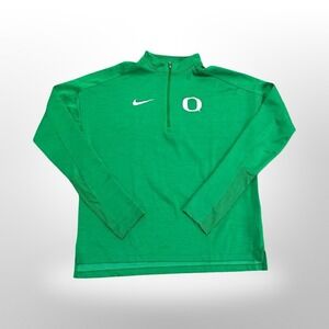 Nike Oregon Ducks Women's Dri-FIT Quarter Zip Pullover Green Size M Thumbholes